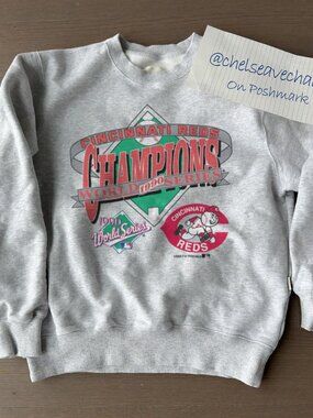Vintage Cincinnati Reds Baseball Sweatshirt, MLB 1990 World Series Shirt Tee